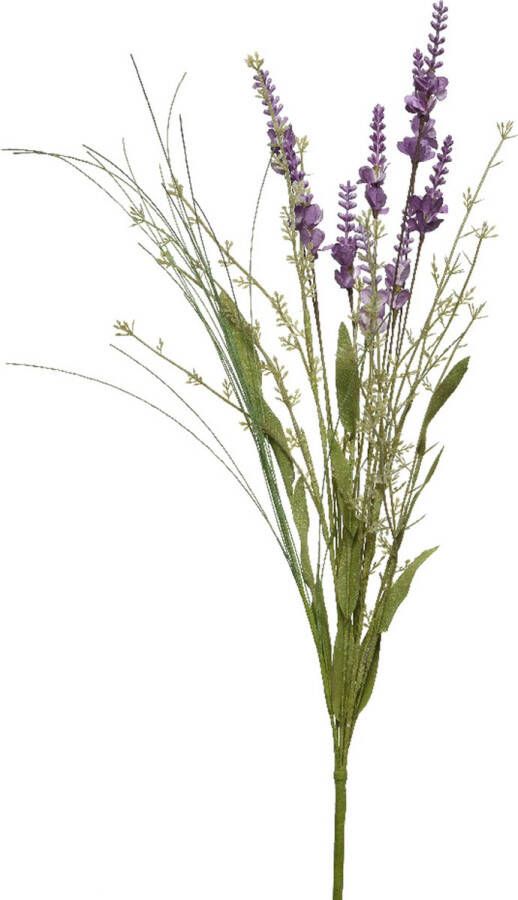 Everlands Lavendel kunsttak kunststof lila paars 4 x 13 x H75 cm Kunsttakken