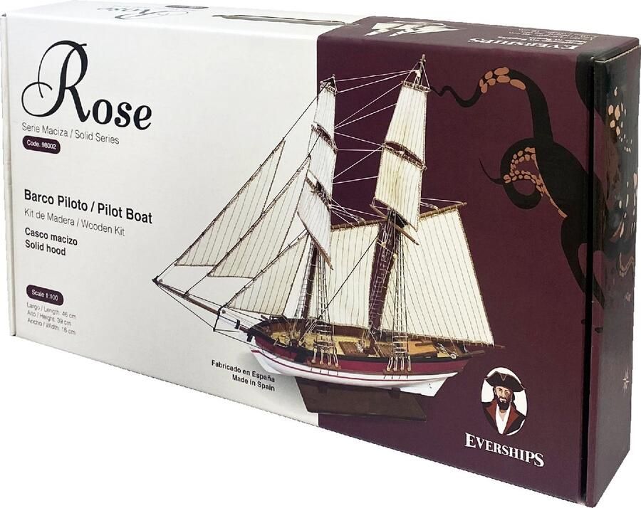 Everships Modelbouw Zeilschip Schip Schoener 'Rose' van hout