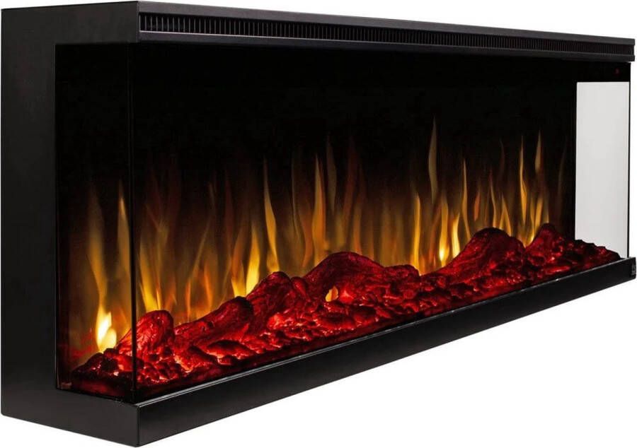 EVIQ Elektrische kachel Sfeerhaard 3D Electrische haard met verwarming 72 3 ZIJDIG 182 x 44 x 20 cm