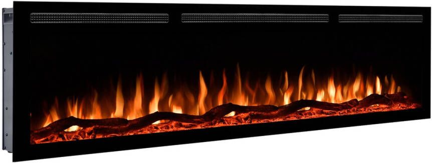 EVIQ Elektrische kachel Sfeerhaard 42 inch Opbouwsfeerhaard Elektrische haard met verwarming Wandhaard 5 vlam effecten 106 x 44 x 15 cm