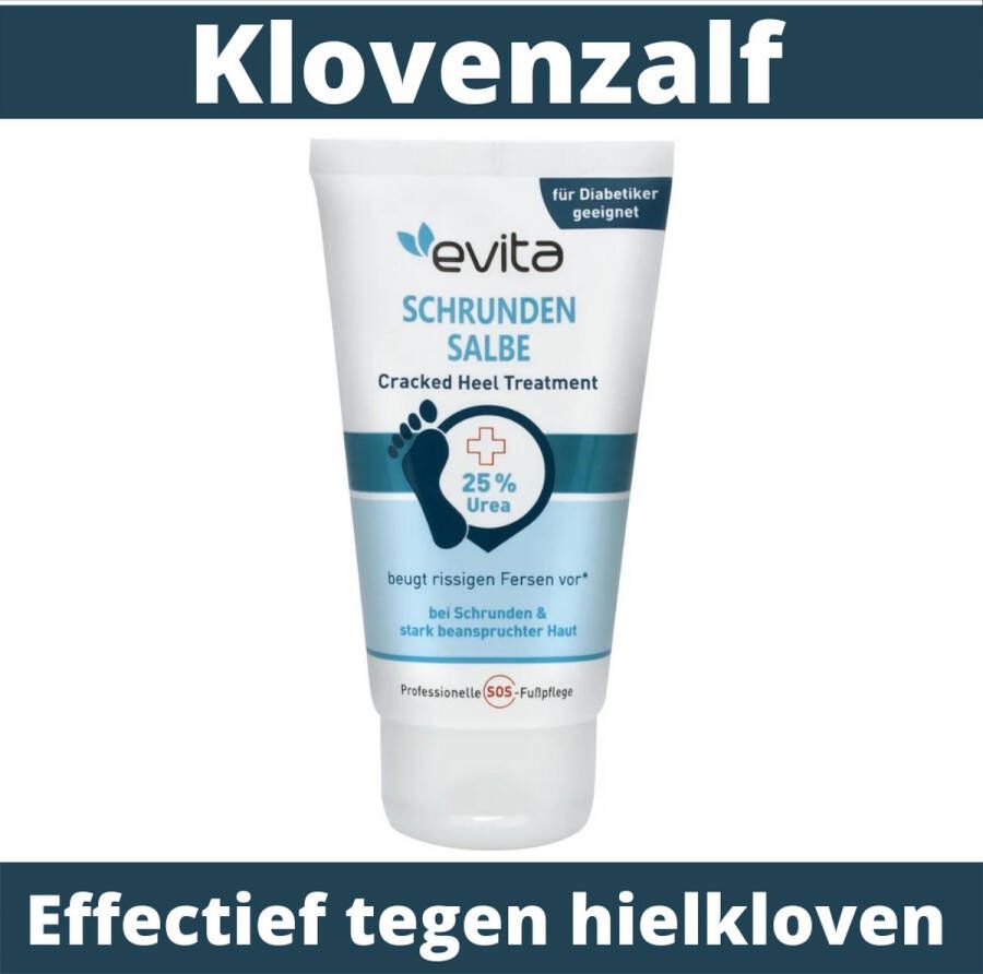 Evita Klovenzalf Voeten 75ml Bevat 25% Ureum Hielkloven Hielklovencreme Ureum Zalf Ureum Creme Ureum voetencreme Gewohl voetcreme alternatief Scholl Creme alternatief Voetkloven