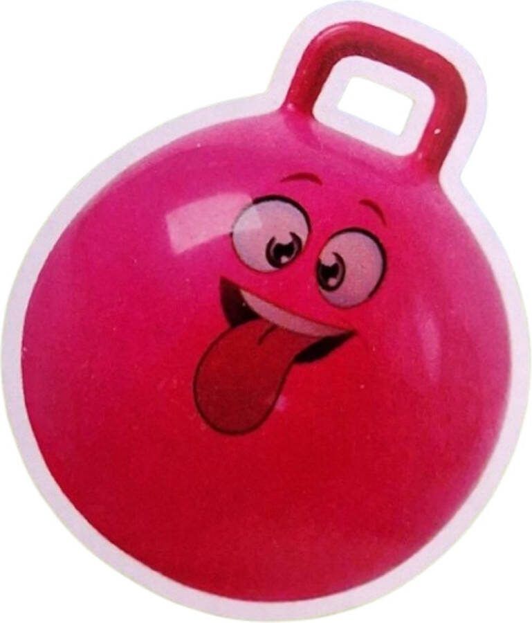 Evora Smiley skippybal roze 4 tot 8 jaar 45 cm groot Met handsvat Jongens Meisjes