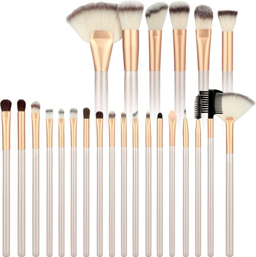 Evvie 24-delige make-up kwastenset Beige Goud