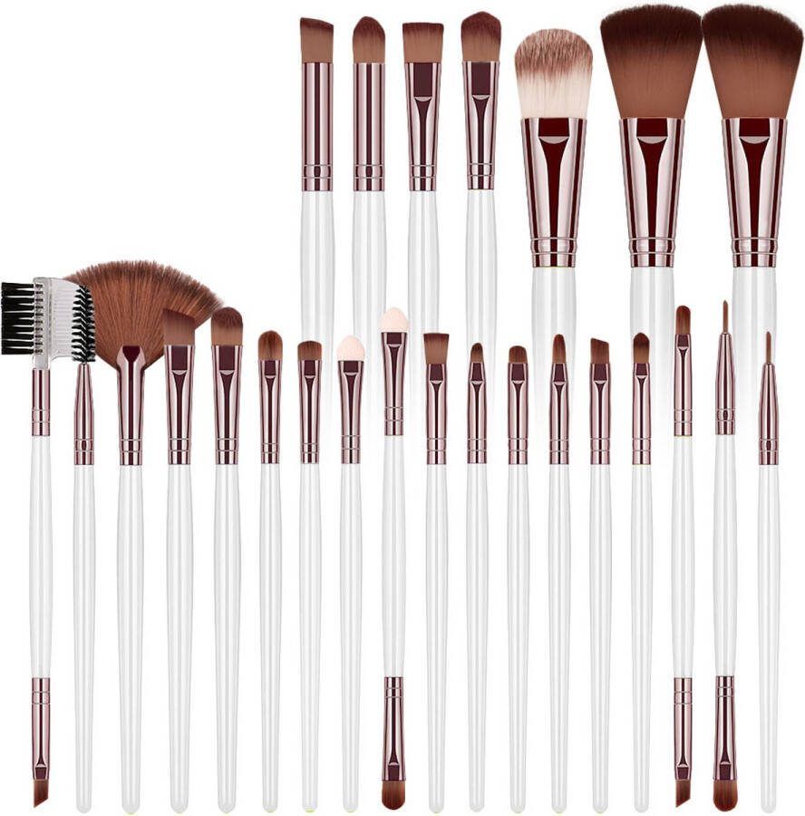 Evvie 25-delige make-up kwastenset Rosé Zilver