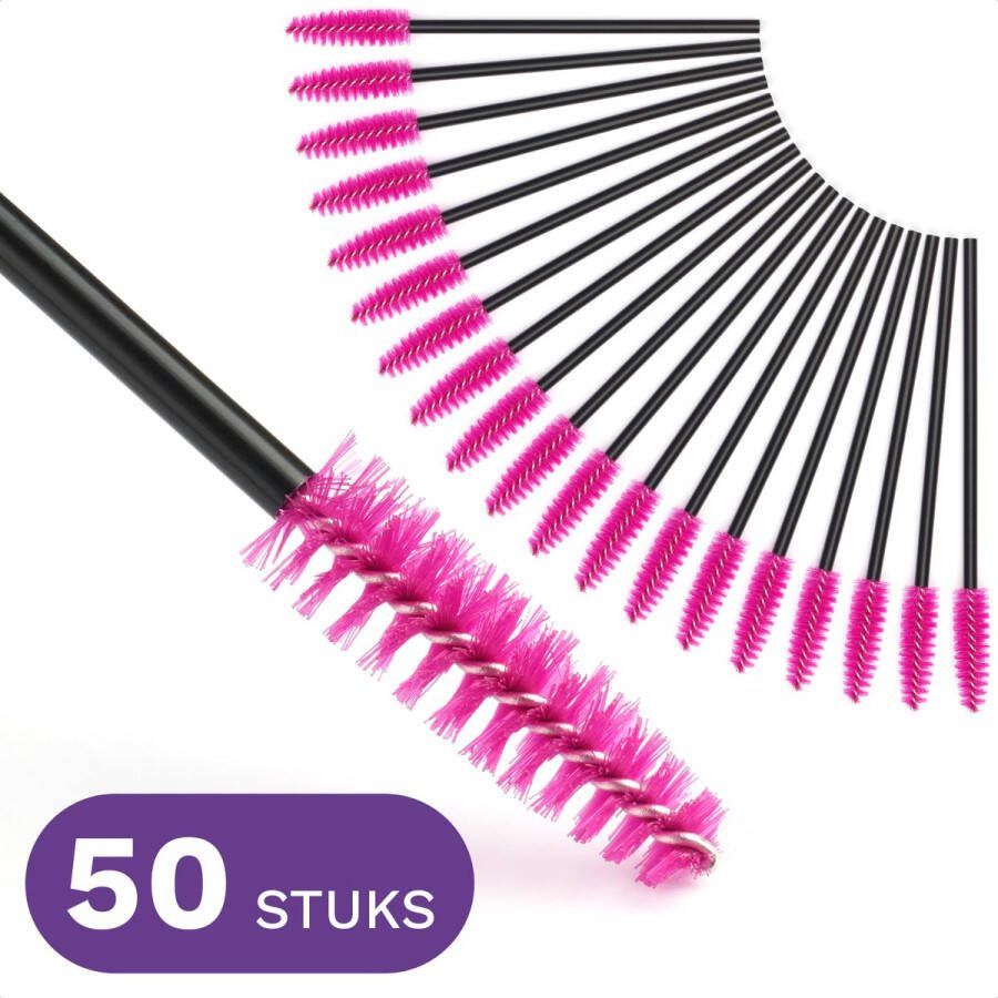 Evvie Wegwerp Wimperborsteltjes voor Mascara Wimpers en Wenkbrauw borstel 50 stuks