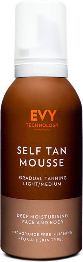 EVY Technology EVY Zelfbruiner Mousse Light Medium 150 ml Zonder bewaarmiddelen en parfums Verrijkt met antioxidanten en verzorgende anti-aging ingrediënten