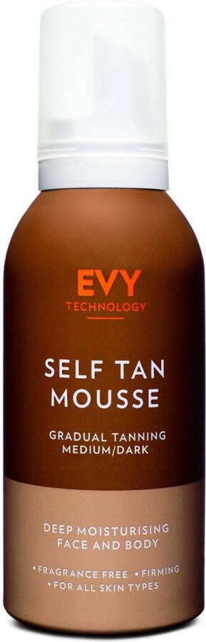 EVY Technology EVY Zelfbruiner Mousse Medium Dark 150 ml Zonder bewaarmiddelen en parfums Verrijkt met antioxidanten en verzorgende anti-aging ingrediënten