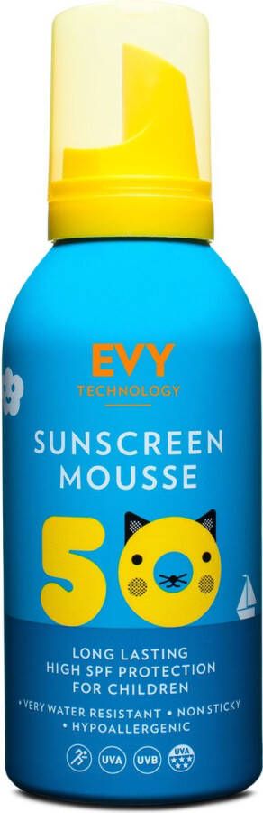 EVY Technology EVY Zonnebrand Mousse Kids SPF 50 150 ml Beschermend en Hydraterend Dermatalogisch aanbevolen Zweet en water bestendig