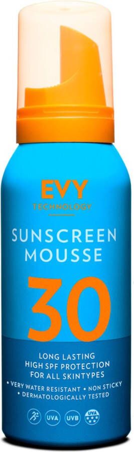 EVY Technology EVY Zonnebrand Mousse SPF 30 150 ml Beschermend en Hydraterend Dermatalogisch aanbevolen Zweet en water bestendig