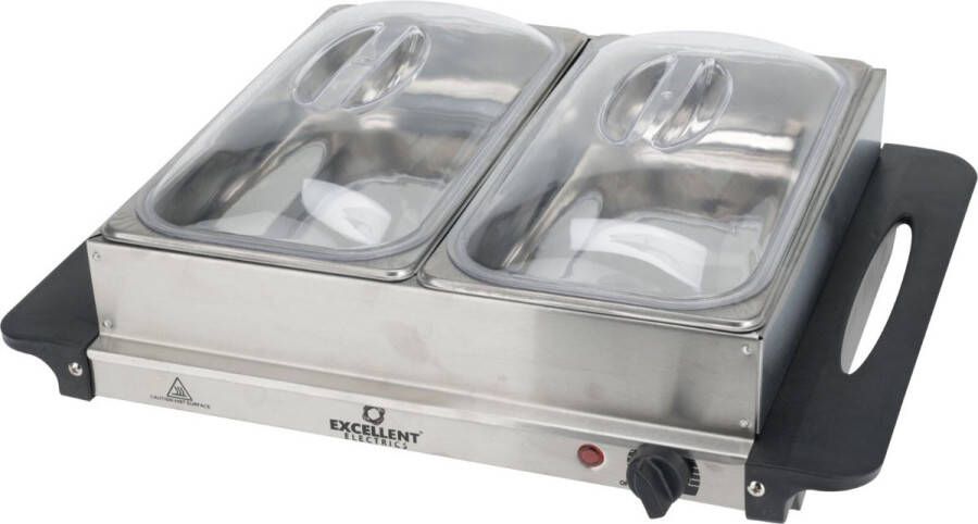 Excellent Electrics Buffetwarmer met Warmhoudplaat 2x2.4 Liter