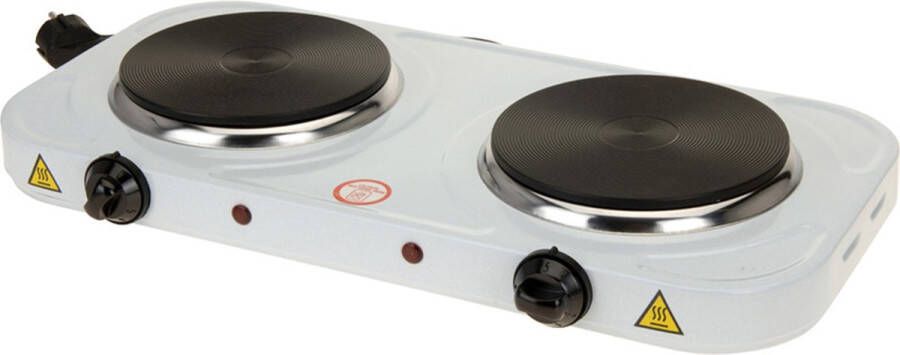 Excellent Electrics Kookplaat elektrisch 2 pits 48 x 27 cm 1000 W camping kooktoestel Kookbranders