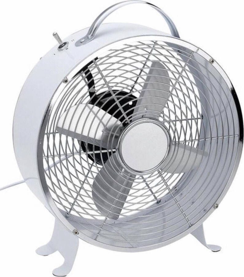 Merkloos Witte tafel ventilator 26 cm Witte kantoor bureau ventilatoren van metaal