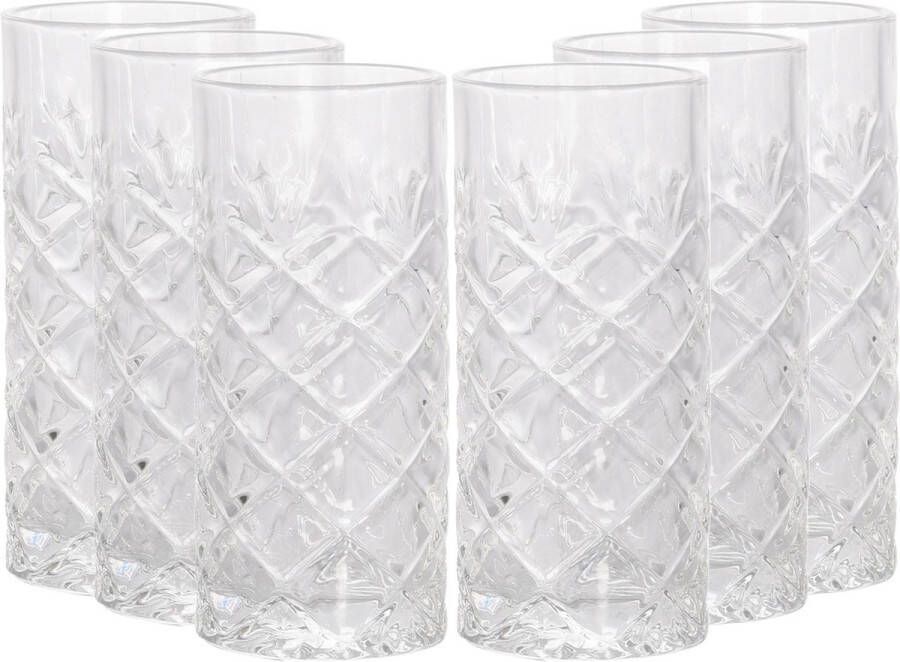 Merkloos Sans marque Excellent Houseware Chique longdrinkglazen 6x stuks 250 ml