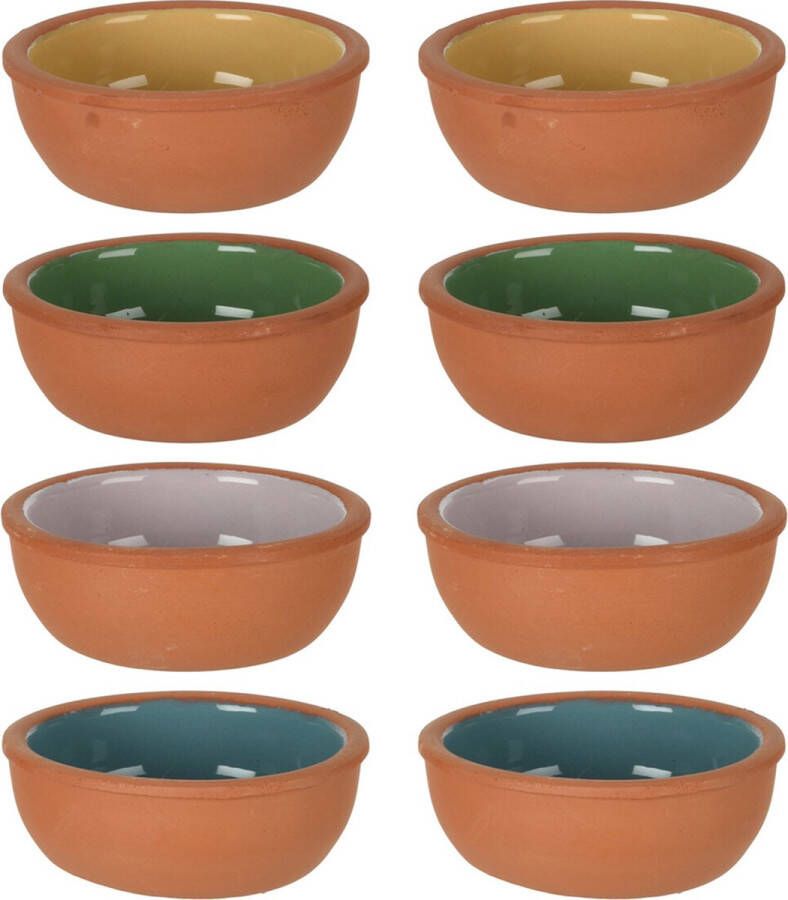 Excellent Houseware 12x Tapas schaaltjes 150 ml terracotta 10 x 4 cm Snack en tapasschalen