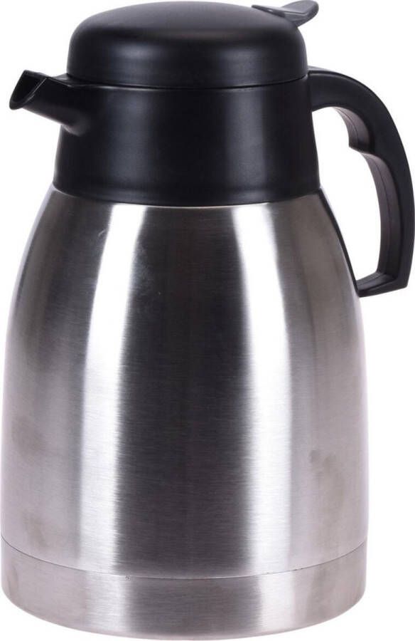 Excellent Houseware 1x Koffie thee thermoskan RVS 1500 ml Isoleerkannen voor warme koude dranken