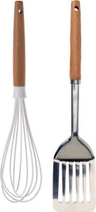 Shoppartners Excellent Houseware 2-delige keukengerei set garde van 30 cm spatel 32 cm Keuken gardes