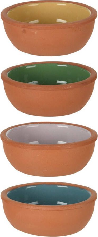 Excellent Houseware 4x Tapas schaaltjes 150 ml terracotta 10 x 4 cm Snack en tapasschalen