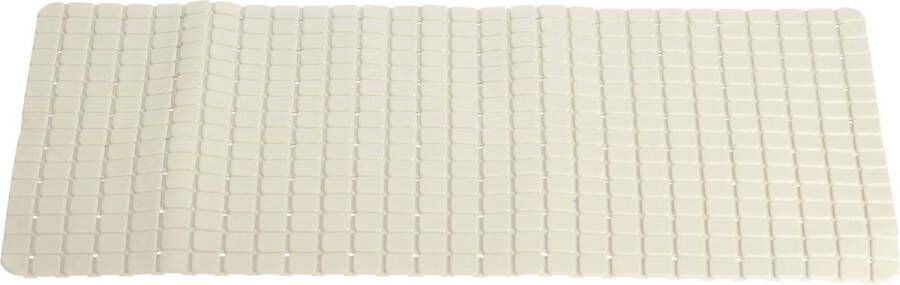 Merkloos Sans marque Anti-slip badmat creme wit 69 x 39 cm rechthoekig Badkuip mat Grip mat voor in douche of bad