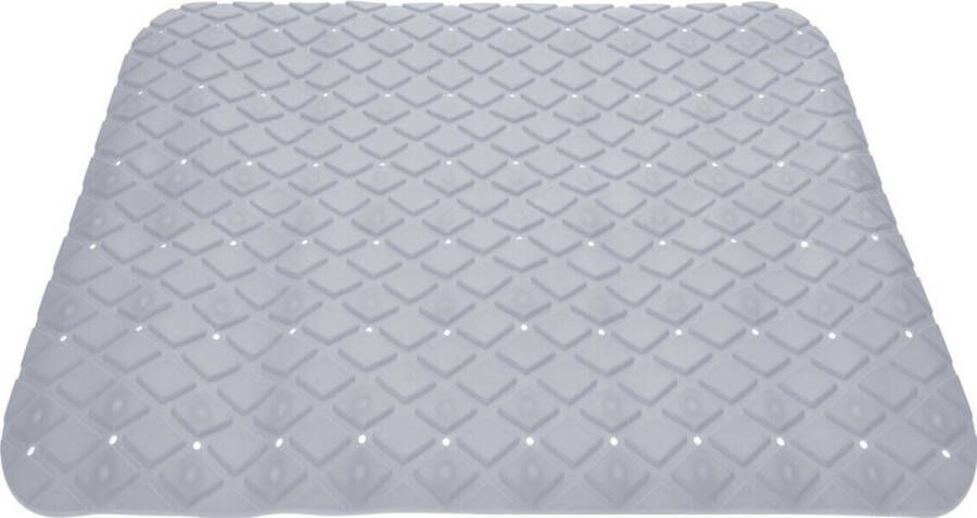 Merkloos Sans marque Anti-slip badmat licht grijs 55 x 55 cm vierkant Badkuip mat Grip mat voor in douche of bad