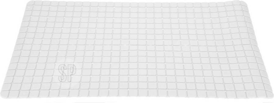 Merkloos Sans marque Anti-slip badmat ivoor wit 69 x 39 cm rechthoekig Badkuip mat Grip mat voor in douche of bad