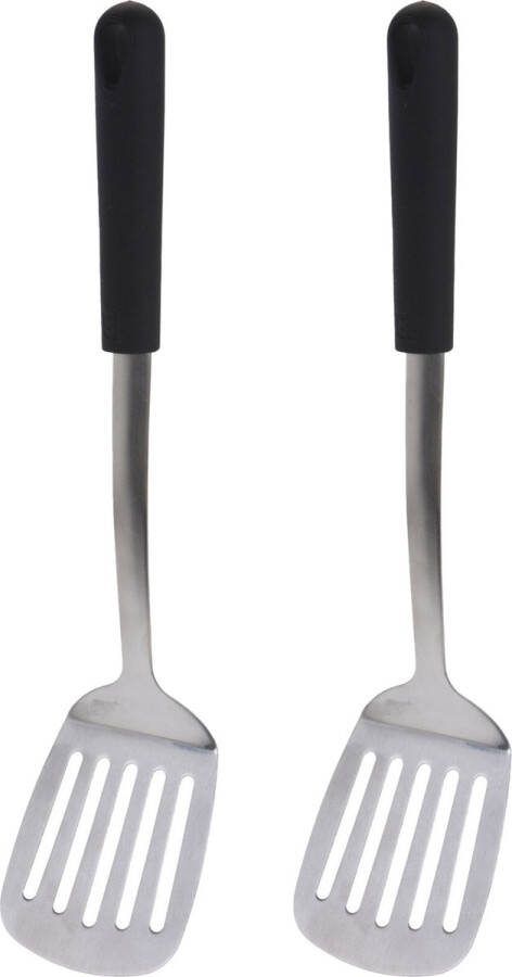 Excellent Houseware Bakspatel bakspaan 2x zwart kunststof rvs 34 cm Keukengerei