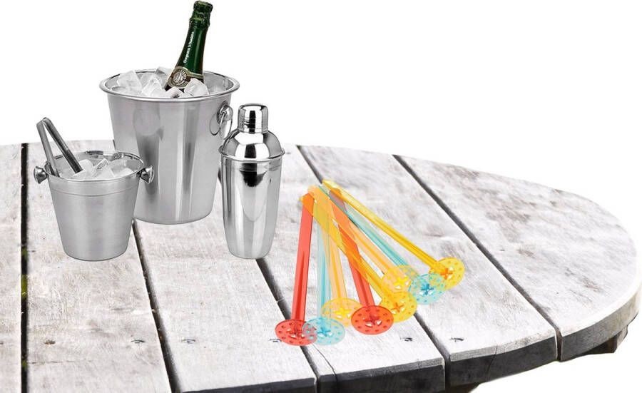 Excellent Houseware Barset ijsblokjes houder koelemmer cocktailshaker 500 ml met stampers IJsemmers