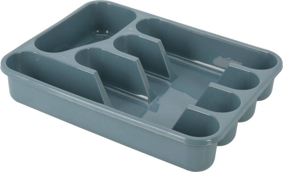 Excellent Houseware Bestekbak Keuken Organizer 5-Vaks Blauw 33 5 x 26 5 x 3 5 cm Bestekbakken