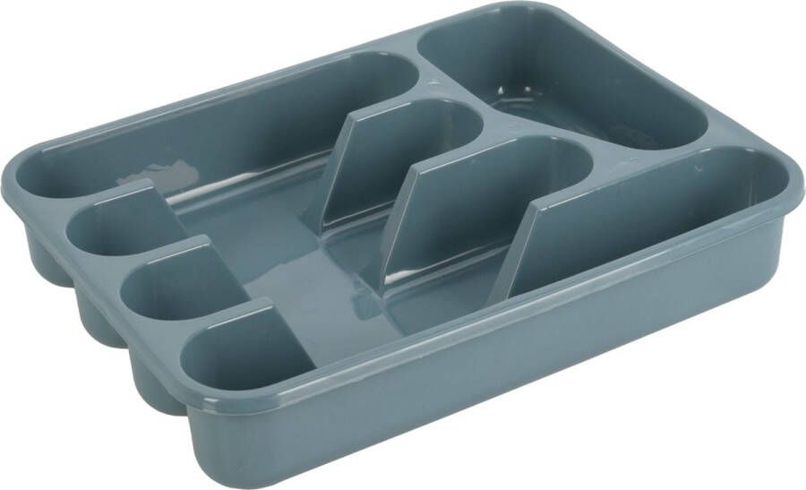 Excellent Houseware Bestekbak Keuken Organizer 5-Vaks Blauw 33 5 x 26 5 x 3 5 cm Bestekbakken