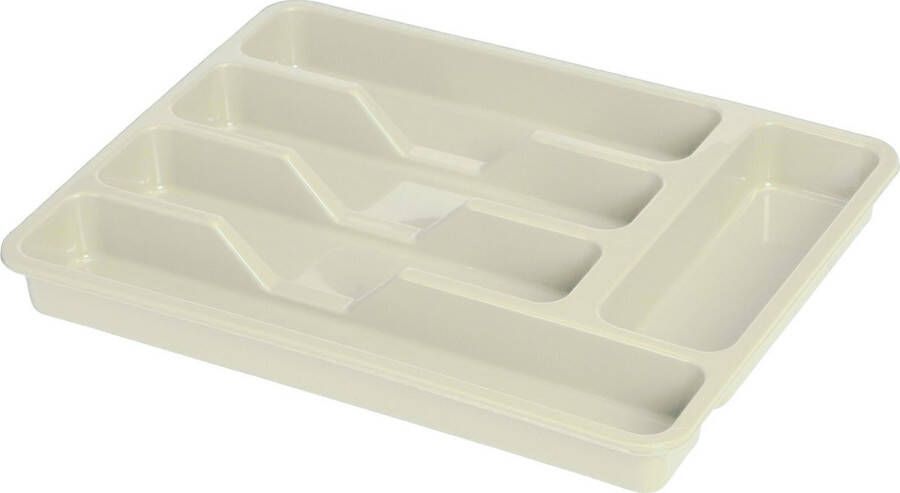 Excellent Houseware Bestekbak keuken Organizer 5-Vaks Creme 33 5 x 26 5 x 3 5 cm Bestekbakken