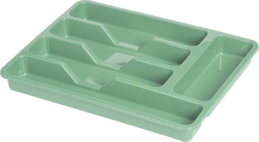 Excellent Houseware Bestekbak keuken Organizer 5-Vaks Groen 33 5 x 26 5 x 3 5 cm Bestekbakken