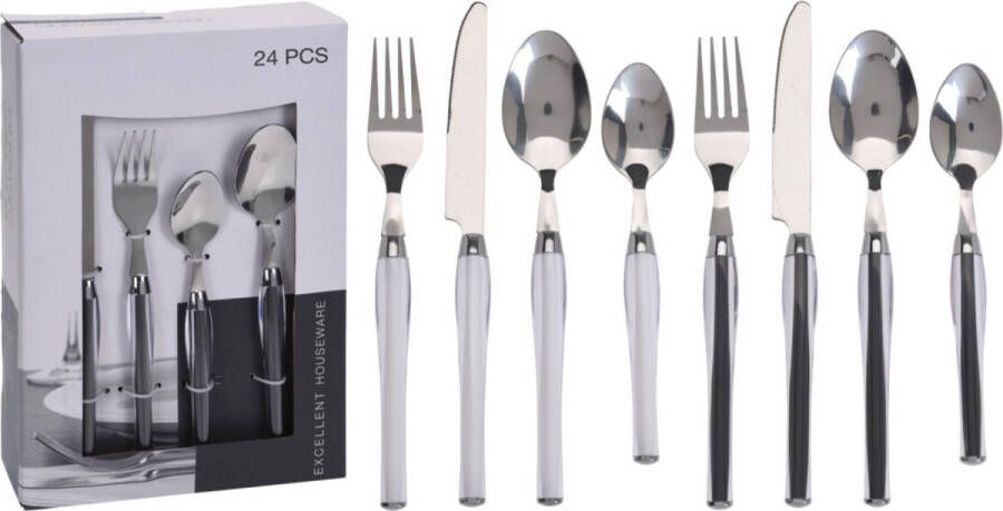 Excellent Houseware Bestekset 24-delig Wit