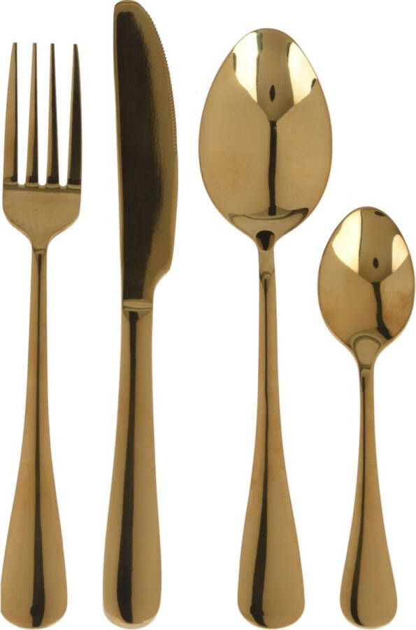 Excellent Houseware Bestekset Tableware Collection 32-delig goud RVS 8 personen Besteksets