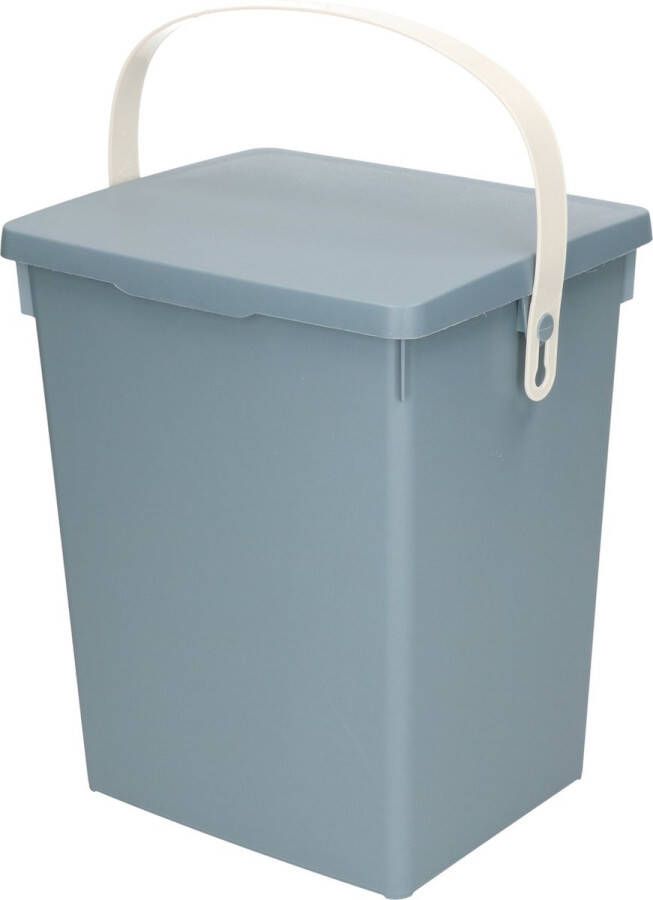 Excellent Houseware Blauwe afsluitbare vuilnisbak afvalbak voor gft organisch afval Voorkom vieze geurtjes en fruitvliegjes