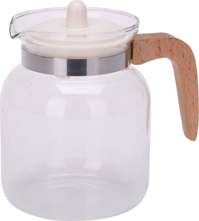 Excellent Houseware Borosilicaat glazen theepot met infuser theefilter van 1 5 liter