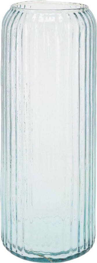 Excellent Houseware Cilindervaas glas blauw 15 x 37 cm Vazen