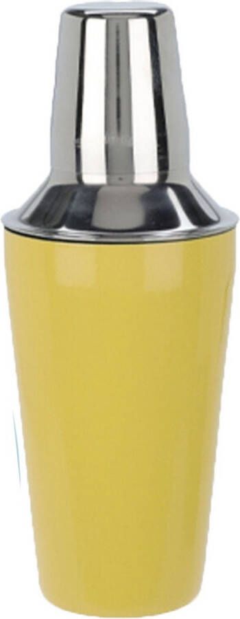 Excellent Houseware Cocktailshaker rvs geel zilver 500 ML Cocktails maken in eigen bar