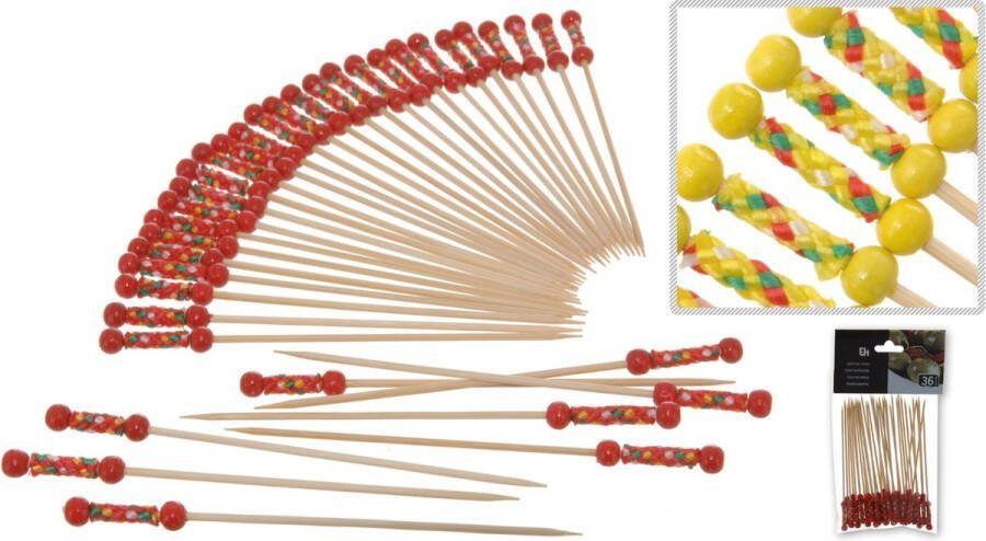 Excellent Houseware coctailprikker bamboe 36 stuks