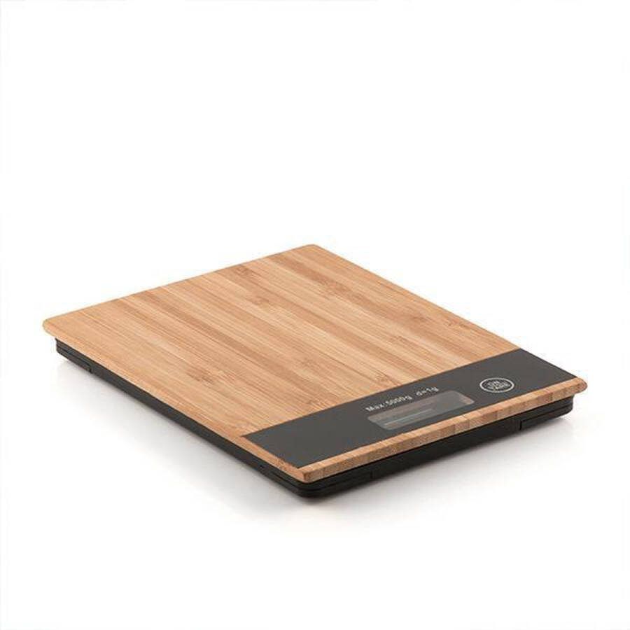 Excellent Houseware Digitale keukenweegschaal van bamboe 20 x 15 cm Keukenweegschaal