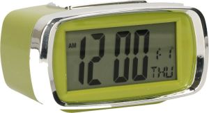 Excellent Houseware Digitale wekker alarm klok 12 x 8 x 10 cm groen Slaapkamer wekkers