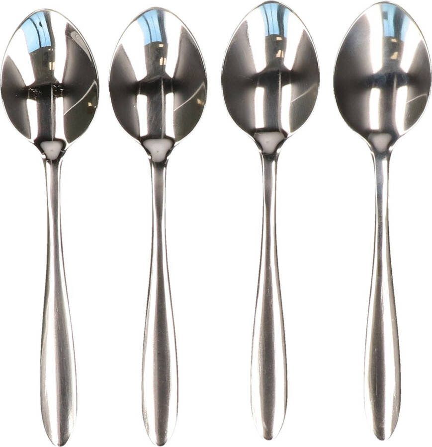 Excellent Houseware diner lepels set van 4x RVS 18 5 cm bestekset
