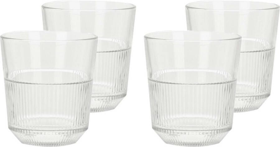 Excellent Houseware Drinkglazen 4x transparant 270 ml 8x8 cm Drinkglazen