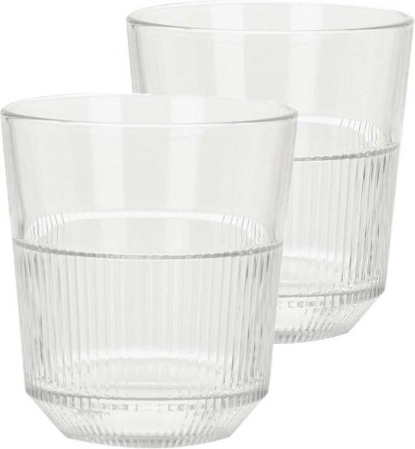 Excellent Houseware Drinkglazen 8x transparant 270 ml 8x8 cm Drinkglazen