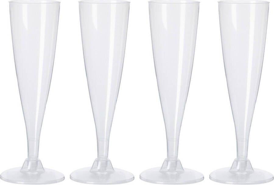 Excellent Houseware re- useable Champagneglas kunststof 130ml set van 4 stuks Vaatwasserbestendig