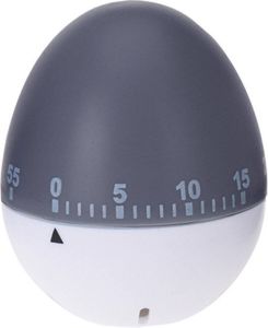 Excellent Houseware Kookwekker eierwekker in ei vorm kunststof 7 cm grijs wit Kookwekkers