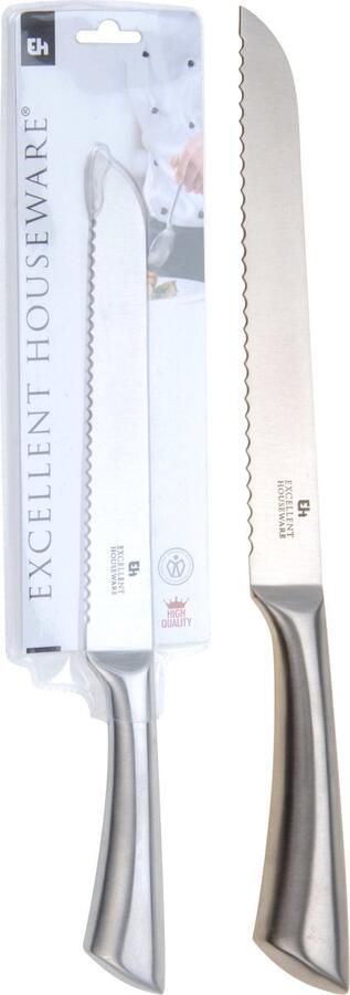 Excellent Houseware Broodmes RVS 33 cm gekarteld vaatwasser bestendig