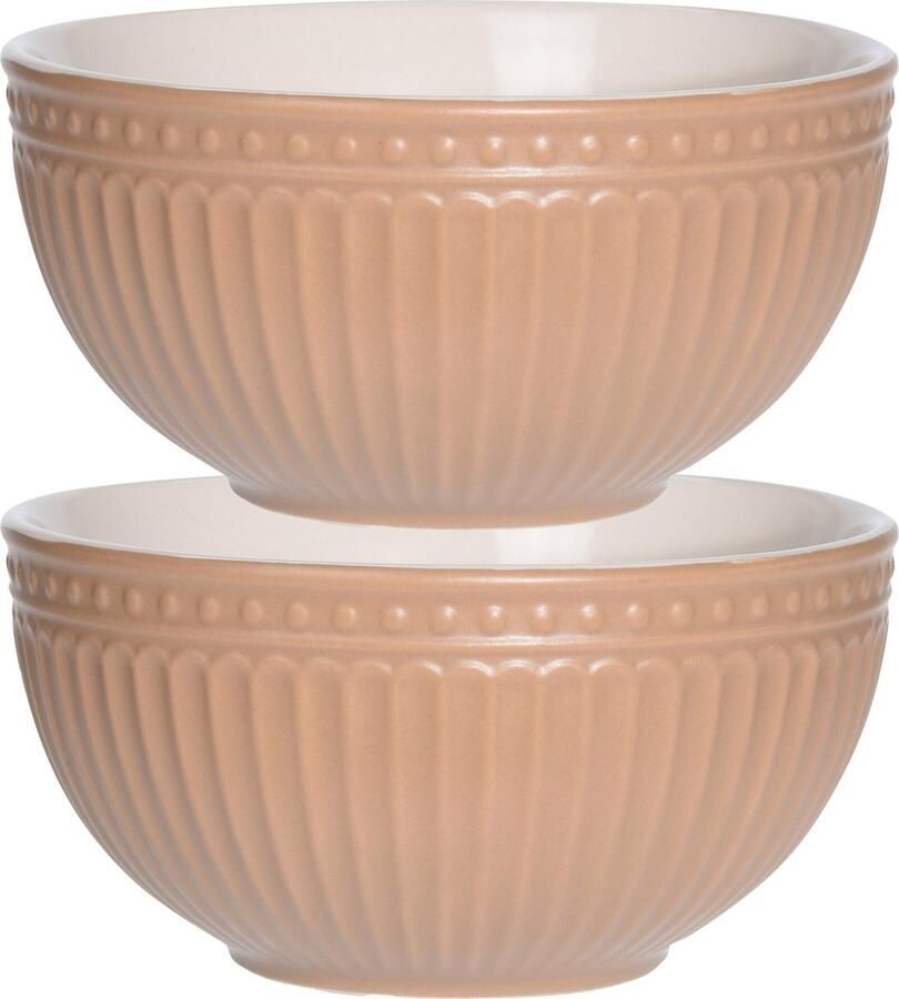 Excellent Houseware Soepkommen serveer schaaltjes 2x Roman Style D14 x H7 cm zalm roze