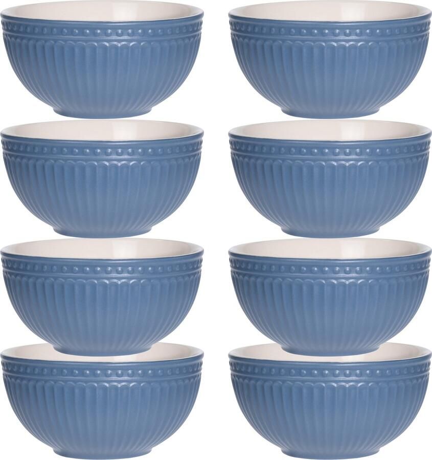 Excellent Houseware Soepkommen serveer schaaltjes 8x Roman Style D14 x H7 cm nacht blauw