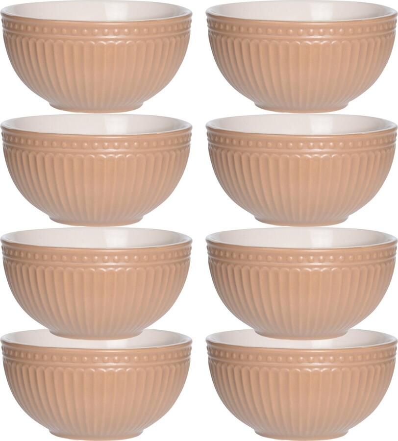Excellent Houseware Soepkommen serveer schaaltjes 8x Roman Style D14 x H7 cm zalm roze