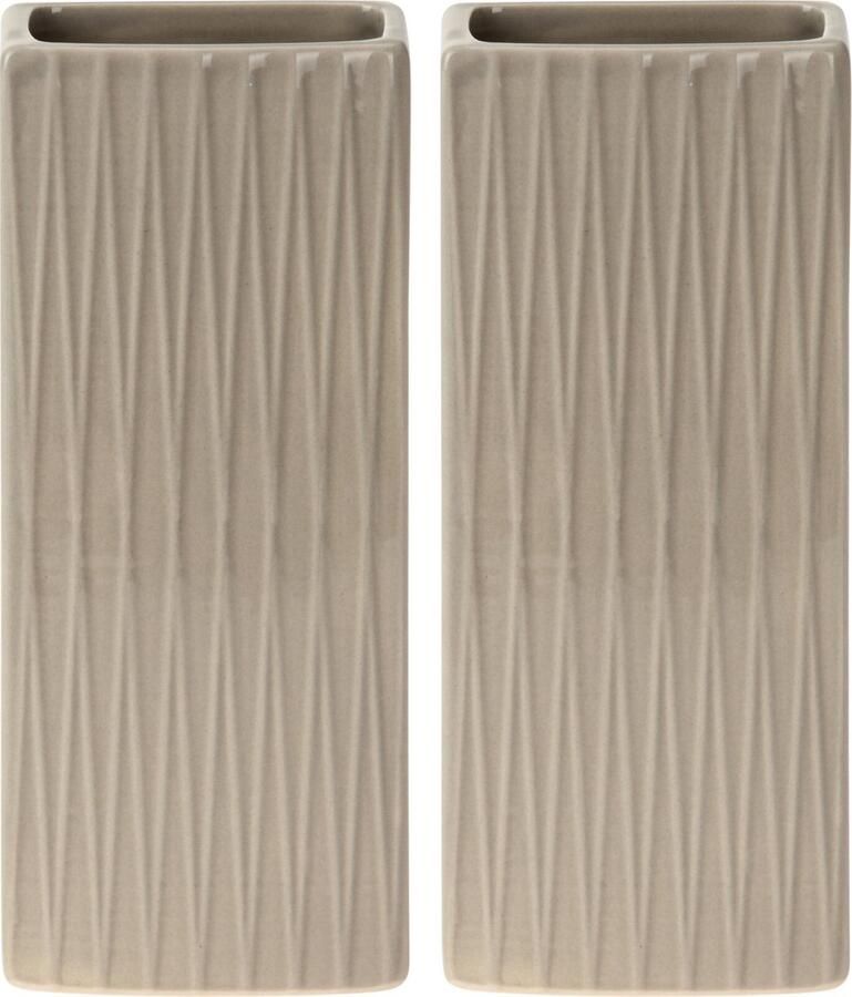 Excellent Houseware Waterverdamper radiator 2x beige met relief kunststeen 18 cm luchtbevochtiger