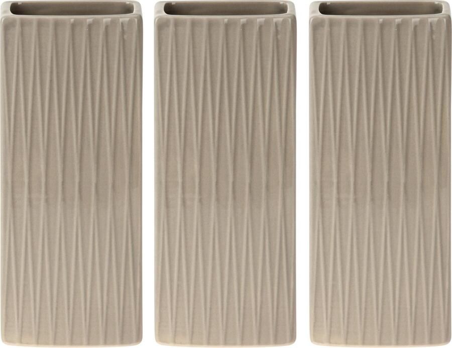 Excellent Houseware Waterverdamper radiator 3x beige met relief kunststeen 18 cm luchtbevochtiger